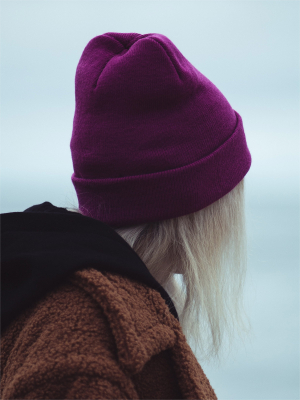 Cashmere-blend violet beanie