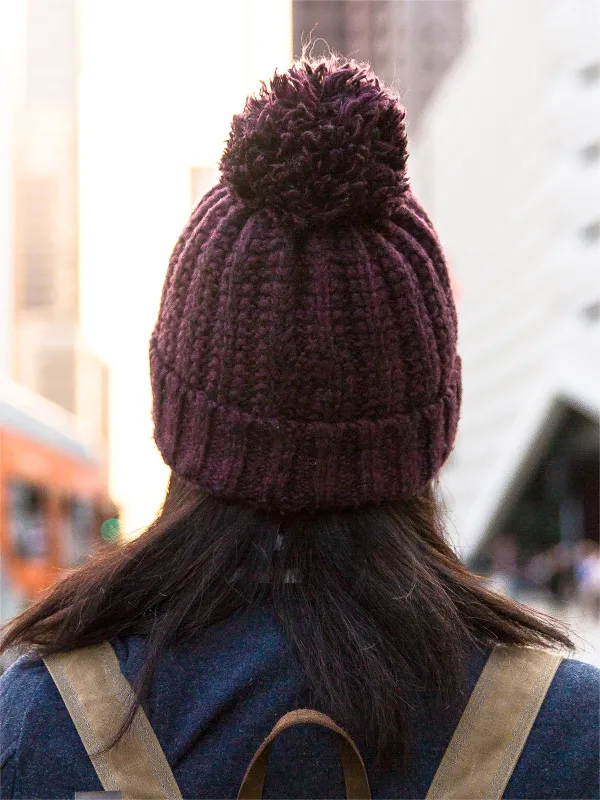 Product Knitted burgundy winter cap Image
