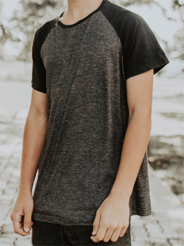 Product Raglan grey & black Tee Image